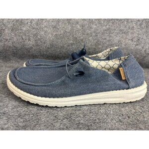 Hey Dude Wendy Shoes Womens Size 9 Blue Sparkling Denim Casual Comfort Loafers